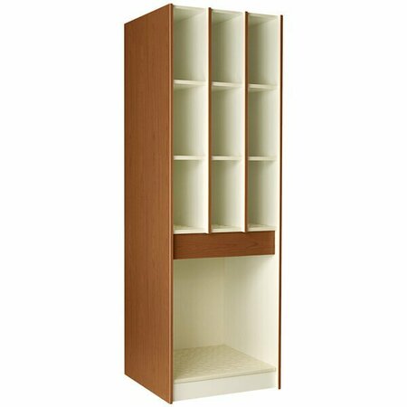 I.D. SYSTEMS 29'' Deep Medium Cherry Storage Cabinet 9x8'' Compartments, 1x25.5'' Compartment 53826429Z003